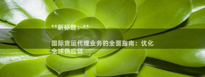 尊龙官网手机版：**新标题：**

国际货运代理业务的全