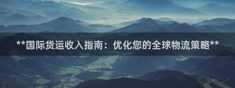 尊龙官方网站：**国际货运收入指南：优化您的全球物流策略