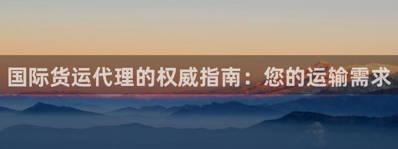 尊龙凯时官网网址：国际货运代理的权威指南：您的运输需求