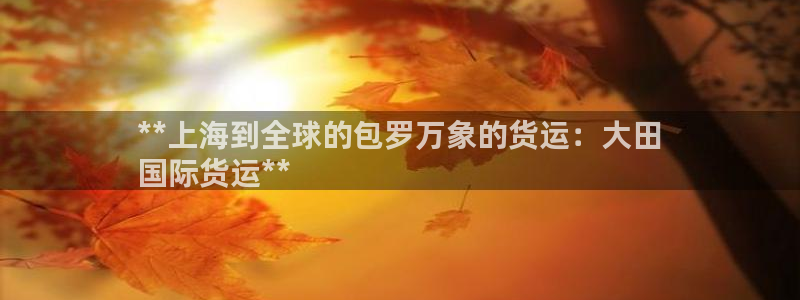 尊龙,人生就是搏：**上海到全球的包罗万象的货运：大田
