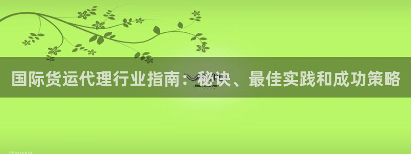 尊龙凯时是大平台吗：国际货运代理行业指南：秘诀、最佳实践