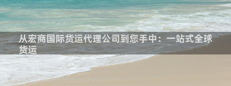 尊龙凯时一人生就是博官网：从宏商国际货运代理公司到您手中