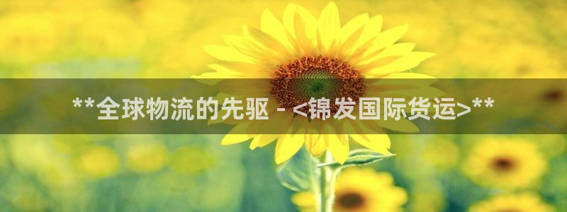 尊龙-人生就是博!：**全球物流的先驱 - <锦发国际货